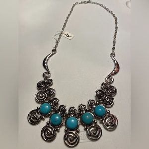 New Ladies Sterling Silver and Turquoise Necklace